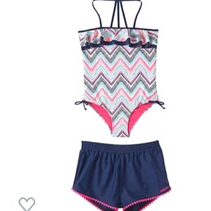 Brand new Limited Too Swim Suit and Shorts Set